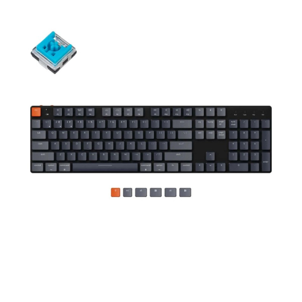 Купить Механическая клавиатура Беспроводная механическая ультратонкая клавиатура Keychron K5SE, Full Size, RGB подсветка, Blue Switch